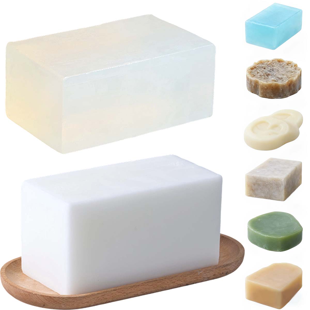 Soap Making With Soap Base - قاعدة صابون بيضاء شفافة 1000 جرام،