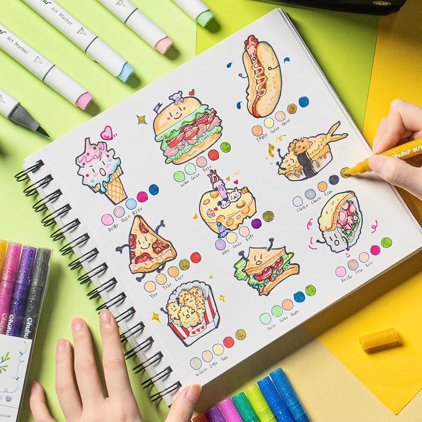 Ohuhu Honolulu B مجموعة أقلام  - مراجعة Copic Marker Sketch وسعره
