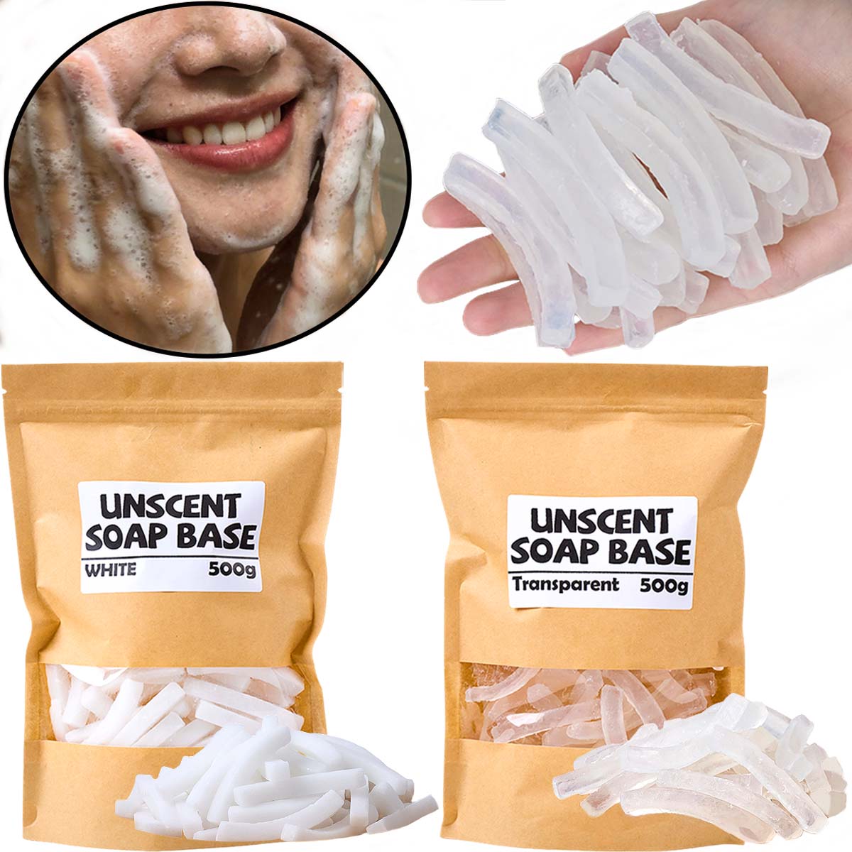 500 جرام قاعدة صابون شفافة بيض - مراجعة Soap Making With Soap Base وسعره